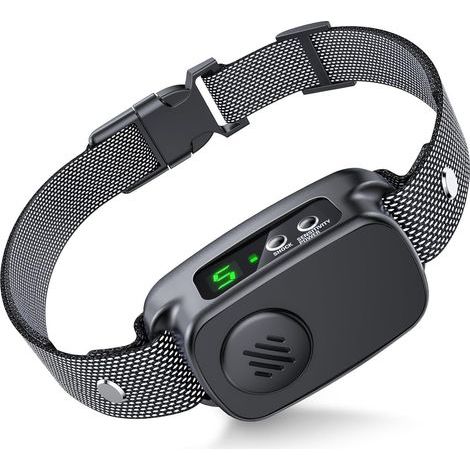 Collier anti-bark rechargeable intelligent avec modes stimulation, vibration et sonore, waterproof IP67, adaptable pour chiens de 3 à 50 kg. (1/5)