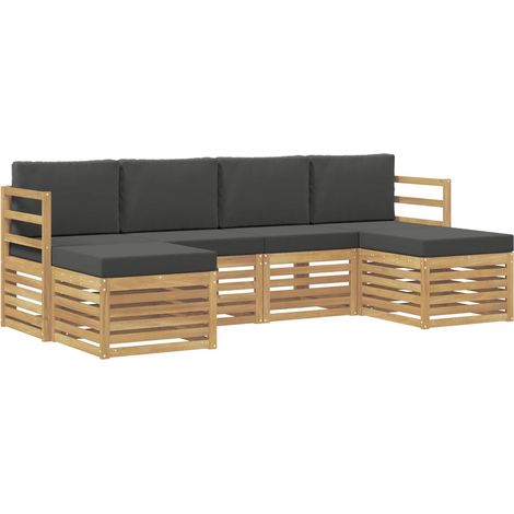 Ensemble de canapés d'extérieur 6 pc Blanc et anthracite vidaXL
