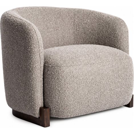 Fauteuil lounge arrondi en tissu texturé - mocca chunky (1/5)