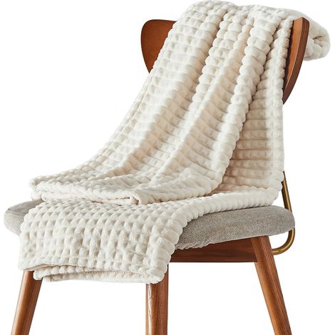 Weiche und warme Flanelldecke, 300 g/m² Stoff, für Wohnzimmer/Sofa/multifunktionale Dekodecke, 127 x 152 cm oder 150 x 200 cm, in Grau/Beige/Gelb/Rot, perfekt als Geburtstags- oder Valentinstagsgesche (1/5)