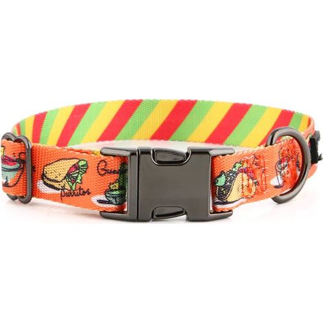 Collar para perro con nombre y número de teléfono, bulldog colorido HUGGY DOGGY S (1/5)