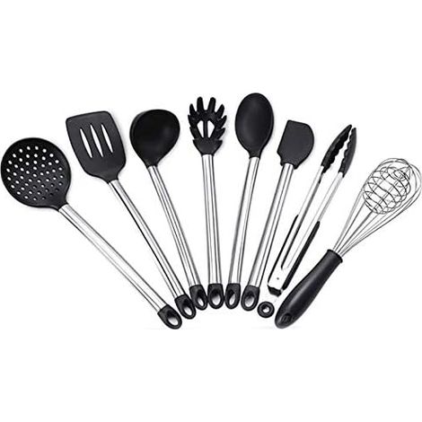 8-piece Kitchenware Set, Including Non-stick Pan, Silicone Spatula, Scraper, Spoon, Colander, Baking Cooking Tools