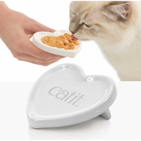 Plato de corazón para snacks de gatos Catit Creamy (1/2)