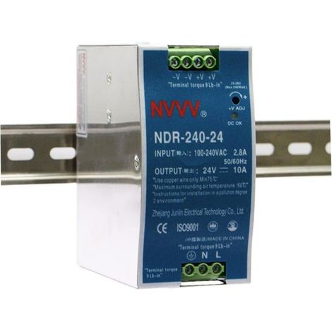 Bloc d'alimentation industriel pour rail DIN 24 V 10 A 240 W Tension d'entrée DIN Rail Power Supply (1/5)