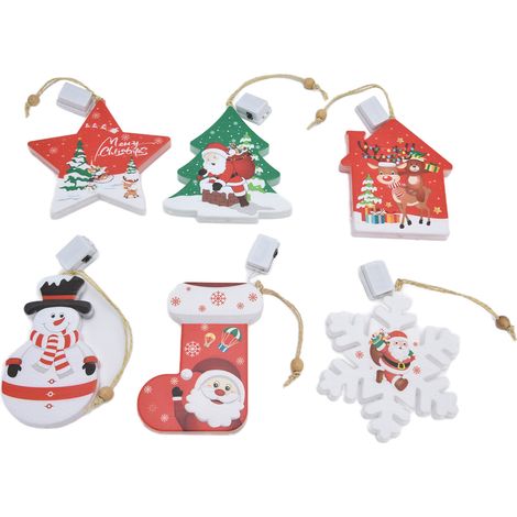 Guirlande lumineuse LED pour sapin de Noël, lampe suspendue avec 3 modes d'éclairage et 6 motifs décoratifs (1/5)