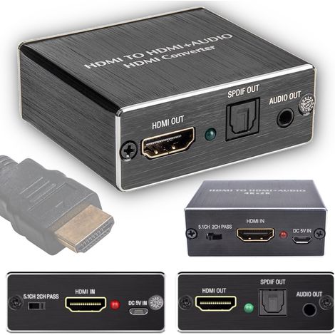 Ingresso HDMI - uscita HDMI + SPDIF Toslink / jack 3,5 mm estrattore audio 4K 2K 1080p (1/5)