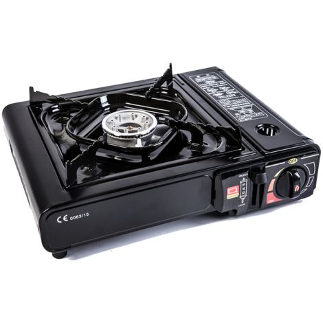 Fornello a gas da campeggio portatile con valigetta 2200 W temperatura regolabile (1/4)