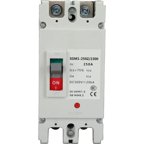 Disjoncteur bipolaire MCCB, interrupteur de protection solaire, dispositif d'isolement, 250 A, 500 V (1/5)