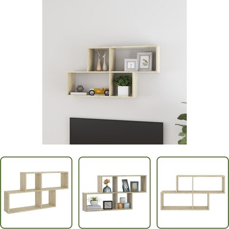 Holzregal - Wandregal Sonoma-Eiche 100x18x53 cm Holzwerkstoff (1/5)