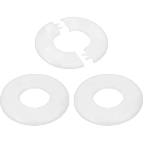 Cache Mitigeur Douche, 3pcs Écussons en ABS Garniture Robinet Douche Muraux pour 44mm, Décoration Rosace Robinet Coffrage Caches Tuyaux d'Eau Chauffage Plomberie Mural, Blanc (1/5)