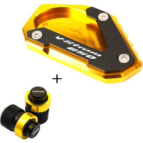 (Combo-Gold) Compatible avec SUZUKI V-STROM 650/XT VSTROM 650 DL650 2004-2022 2021 - Béquille latérale CNC - Extension de béquille - Plaque de support maxpower (1/4)