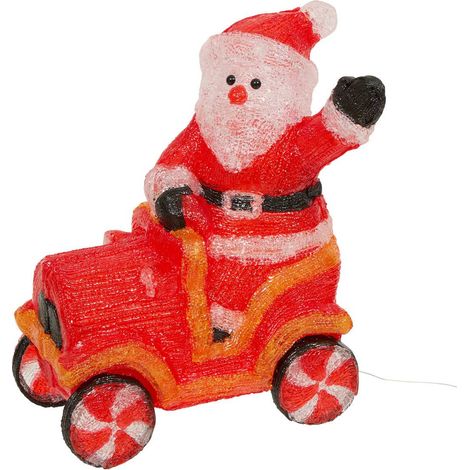 Voiture Père Noël lumineuse d'extérieur 60 LED lumière fixe H. 38 cm sur secteur - Feeric lights & christmas (1/3)