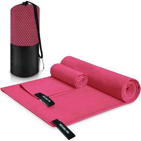 2 ou 3 pièces Serviette en microfibre, séchage rapide, avec sac de transport, pour sport, voyage et plage (1/5)