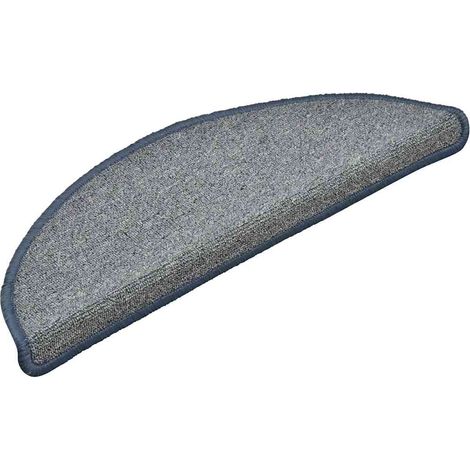 Tapis d'escalier 30 pcs,Marches d'escalier 56 x 17 x 3 cm Gris clair et bleu Demi-rond CFW823968 (1/5)