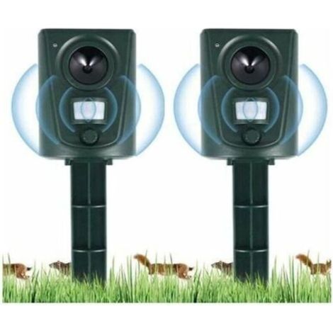 2023 2X Répulsif à ultrasons pour chats de jardin, répulsif pour chats avec piquet de terre pour empêcher les chiens et les chats, les oiseaux, pour les jardins, les champs, les pépin (1/4)