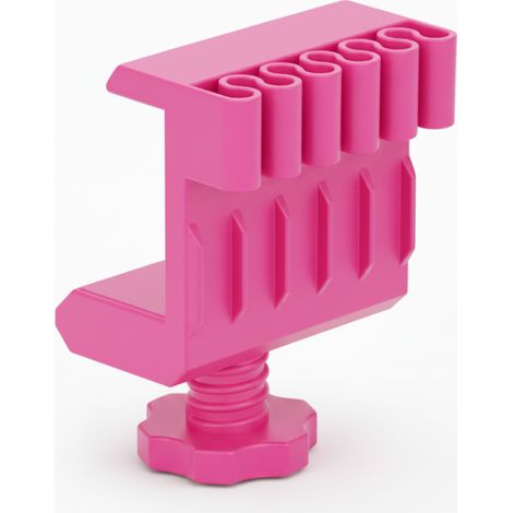 Soporte para cables de escritorio, organizador de cables rosa con pinza