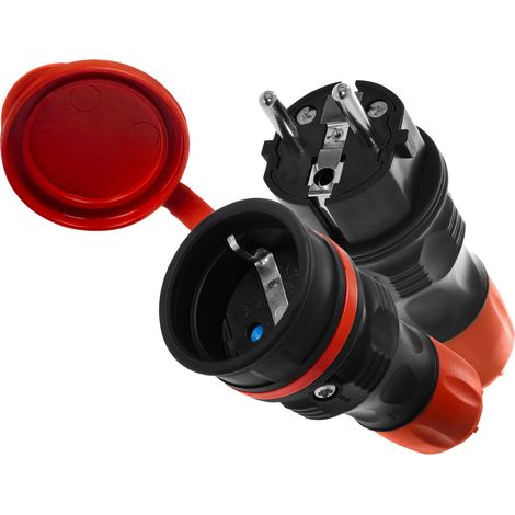 Kit di collegamento, spina e presa, Schuko, 250V, nero e rosso (1/5)