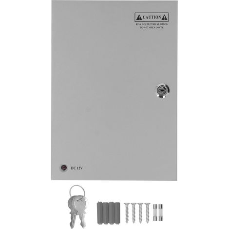 Alimentation électrique DC 18 canaux pour caméras CCTV, boîtier métallique avec prise verrouillée AC100V-220V en entrée, sortie DC12V 15A (1/5)