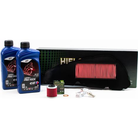 Kit Révision Filtres Bougies pour PIAGGIO MP3 400 HPE ABS de 2022 à 2024 - ELF SCOOTER 4 MAXI CITY 5w40 2L