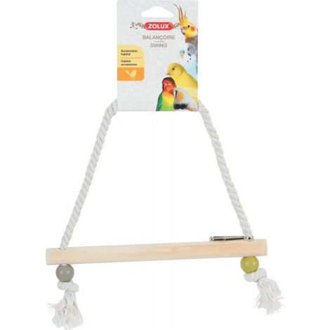 Gioco per uccelli Altalena con Trespolo in corda e legno Zolux 1pezzo (1/3)