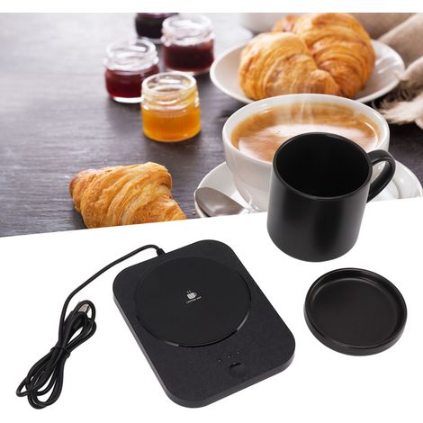 Sous-tasses intelligent à température constante (55 degrés Celsius), chauffe le lait et le café, réchauffe la tasse, sous-tasses isolant, alimenté par USB, noir. (1/5)