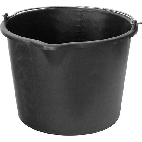 Eimer ReCycled® 20 Liter, Bau mit Ausguss, Kunststoff, schwarz