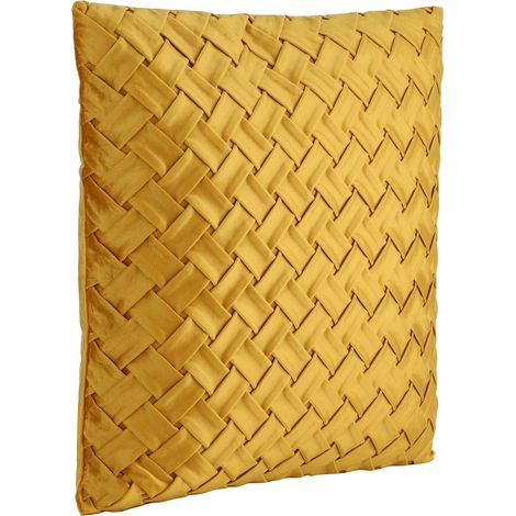 EGLO LIVING Kissen Iles, Couch Zierkissen im Industrial Vintage Design, Dekokissen aus Samt in Ocker-Gelb, Kissenbezug und Inlett aus Polyester, Sofakissen 45x45 cm (1/5)