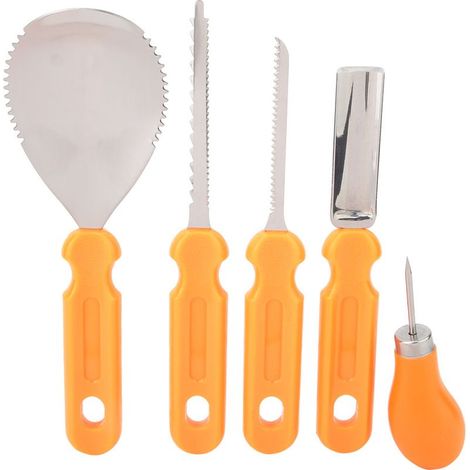 Kit de découpage Halloween pour enfants DIY 5/13 pièces, outils sculpture citrouille lampe citrouille (1/5)