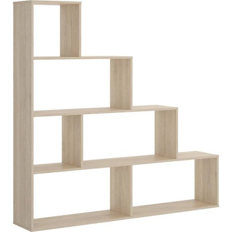 Libreria Orsaro, Scaffale da ufficio multiuso, Mobile biblioteca portalibri a 6 ripiani, 145x29h145 cm, Rovere (1/5)