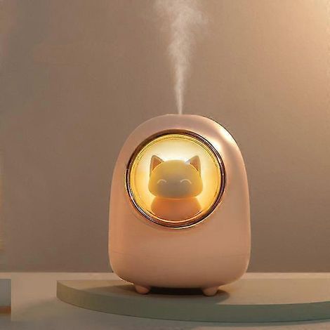 3life Luftbefeuchter für Zuhause, 350 ml, niedliches Haustier-Ultraschall-Kaltnebel-Aromaöl-Diffusor mit LED-Warmlicht, USB-wiederaufladbar – M08 Pink