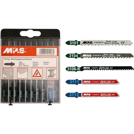 Assortiment de 10 lames de scie - 3101/3-3104/3-3106k/2-3111/1-3113/1 mm