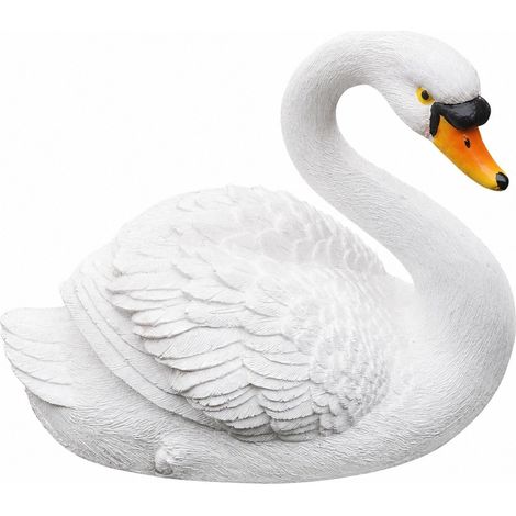 Fontaine décorative en forme de cygne flottant, sculpture de jardin en résine, cygne blanc, petit cygne gauche blanc pour cour extérieure (1/5)