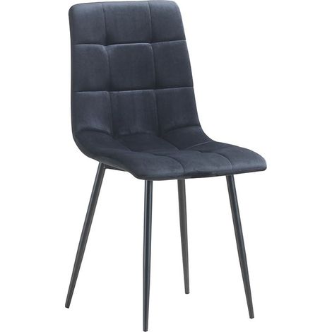 Chaise de salle à manger moderne en tissu noir Dorine (1/2)