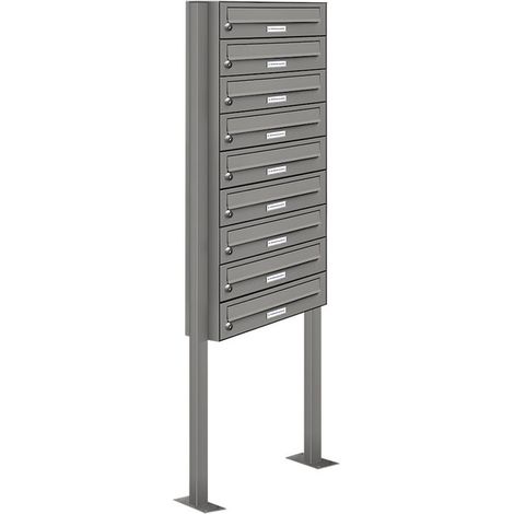 9er Premium Standbriefkasten RAL 9007 freistehend Postkasten Ständer 1x9 (1/5)