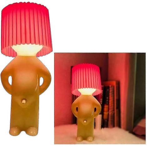 Lámpara de escritorio "Niño tímido y travieso", pequeña lámpara de mesa para dormitorio o mesita de noche. (1/5)