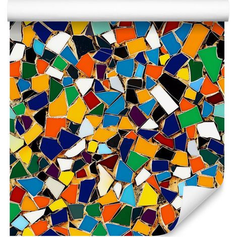 Papier peint mosaïque coloré or et bleu marine pour salon et chambre 50x1000 cm (1/5)