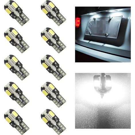 10er-Pack T10-Autolampen – T10-LED – Autolampen – Autozubehör – 2,5 × 0,7 × 0,9 cm – Schwarz – Fiberglas (1/5)