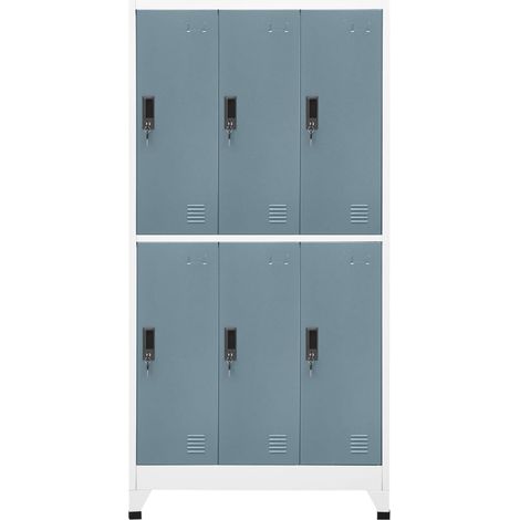 vidaXL Schrank mit Fächern Grau und Dunkelgrau 90x45x180 cm Stahl