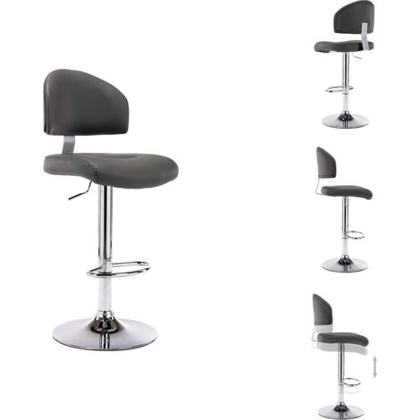 Barhocker - Living Barhocker Grau Kunstleder (1/5)