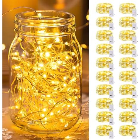 Lanternes LED Étanches à Piles – Lot 20, 2,13m – 3 Modes Blanc Chaud – Mariage, Fête, Noël (1/5)