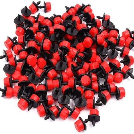 Goutteur D'irrigation - Réglable 360° - Pour Tuyau 6,35 mm - Compatible 4 mm / 7 mm - Usage Jardin Potager Pelouse - Lot de 100 Pièces
