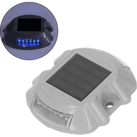 Solarbetriebenes Verkehrsschild, Verkehrsschild aus Aluminiumguss, hufeisenförmiges Verkehrsschild, Verkehrsschild, 12 blinkende blaue LEDs (1/5)