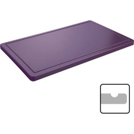 Planche découper violet avec rigole 40x25cm - Caterchef