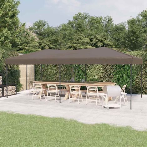Tente de réception pliable Tonnelle de Jardin - Rapide à Installer Taupe 3x6 m BV811385 - BonneVie (1/5)