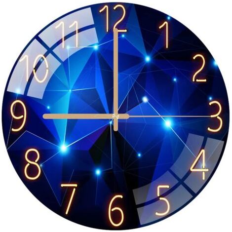 30 cm Glaswanduhr – Geräuschlos, kein Ticken – Dekorative runde Uhr für Wohnzimmer, Küche, Schlafzimmer – Zifferblatt aus gehärtetem Glas (1/5)