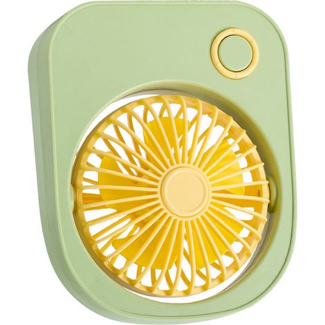 Petit ventilateur de bureau portable avec direction du vent réglable jusqu'à 115 degrés - joli petit ventilateur pour étudiants, vert (1/5)