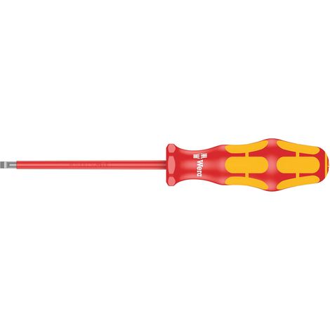 Tournevis isolé pour Vis à fente, 0.8 x 4.0 x 150 mm, Rouge (1/5)