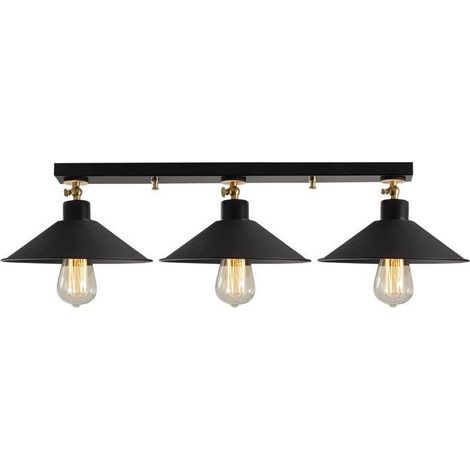 D BY M.RED Berceste Pendelleuchte 3-flammig Schwarz/Gold Metall E27 IP20 (1/5)