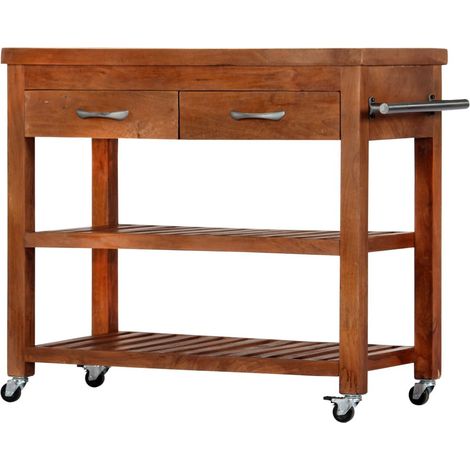 Chariot de cuisine 100x48x89 Bois d'acacia massif (1/5)