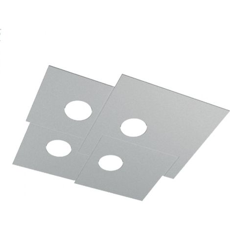 Plafoniera Moderna Plate Metallo Grigio 4 Luci Gx53 (1/5)